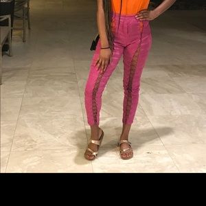 House of CB Pink Suedette Leggings/Trousers